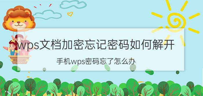 wps文档加密忘记密码如何解开 手机wps密码忘了怎么办？